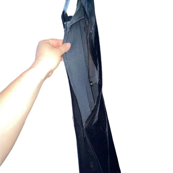 Vintage 90s Scott McClintock black Velvet rhinestone dress coquette Fall holiday - Picture 8 of 9